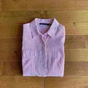 Zac & Rachel | Pink and white gingham sleeveless top size small